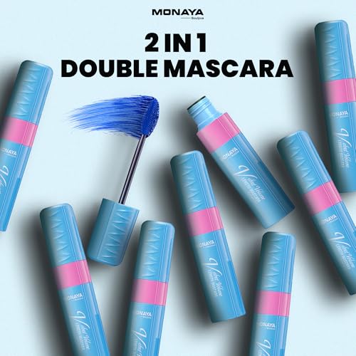 Monaya M014 2-in-1 Double Mascara – Volume & Length, Dual-Ended Mascara for Bold, Defined Lashes, Long-Lasting, Vegan & Cruelty-Free