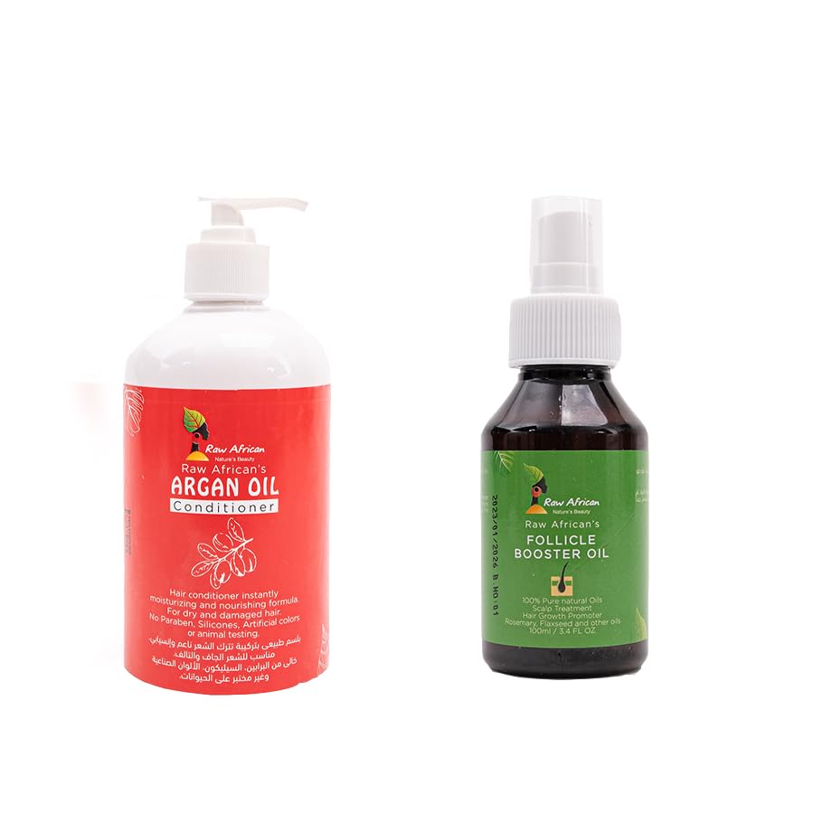raw african | Argan Shampoo 500Ml + Follicile Booster Oil Bundle