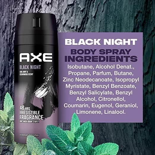 Axe Body Spray for Men Black Night 150ML (Pack of 2)