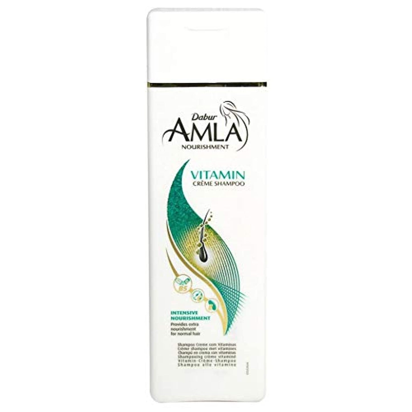 Dabur Amla Vitamin Shampoo (190mL) | Enriched with Vitamins | Helps Dry and Under-Nourished Hair | Improves Hair Shine | Makes Hair Soft and Silky