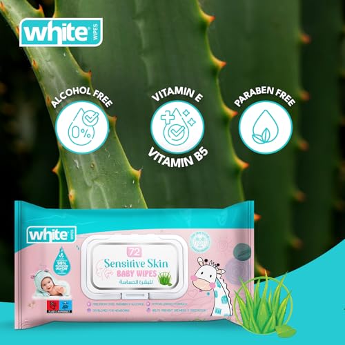 White Baby Sensitive Wet Wipes 72 Sheets