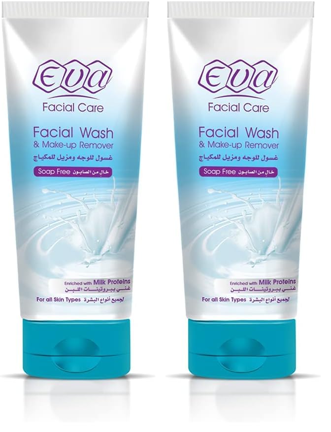 Eva Skin Care - Facial Wash and Make-up Remover with Milk Proteins (Pack of 2)
