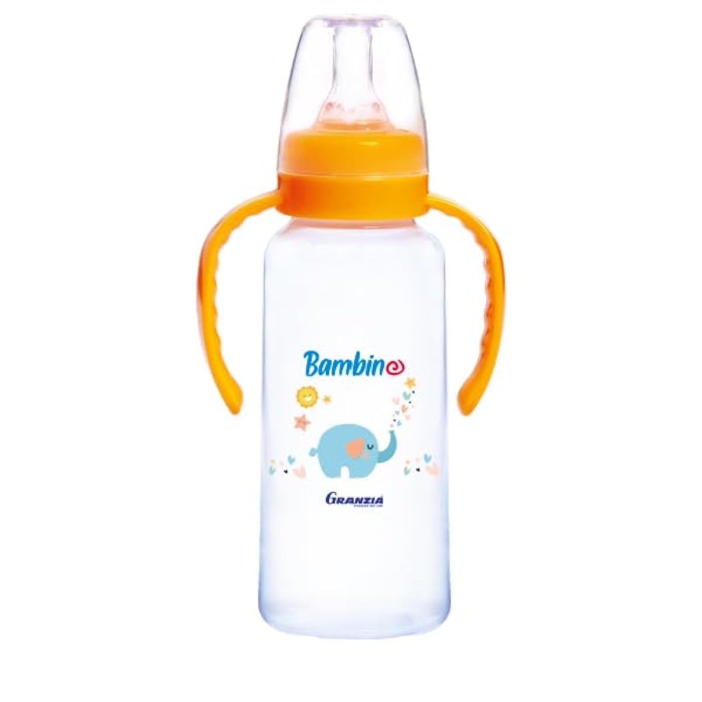 Granzia Bambino Classic Baby Feeding Bottle Orange Color 300 ML With Hand