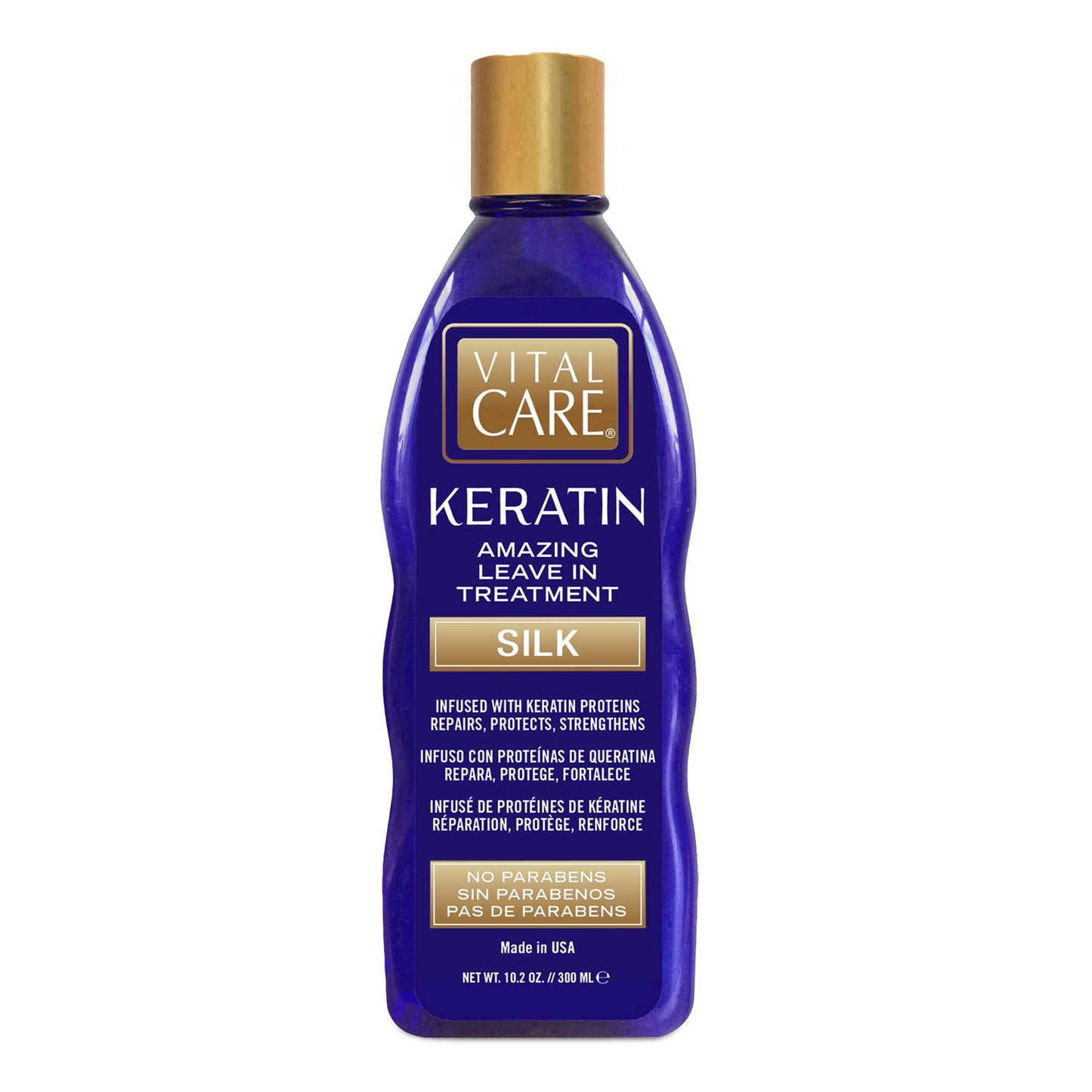Vital Keratin Amazing Leave-In Treatment Silk - Gentle Keratin Complex Hair Treatment is Non-Stripping for Daily Use, Hydrating & Repairing - Abyssinian, Avocado & Sunflower Seed Oil