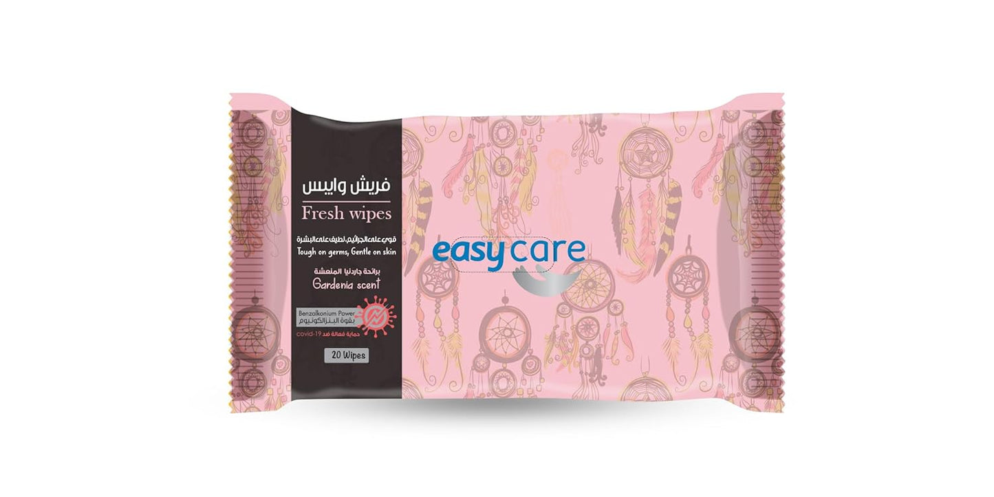 Easy Care Wet Wipes, Gardenia Scent, 20 Wipes