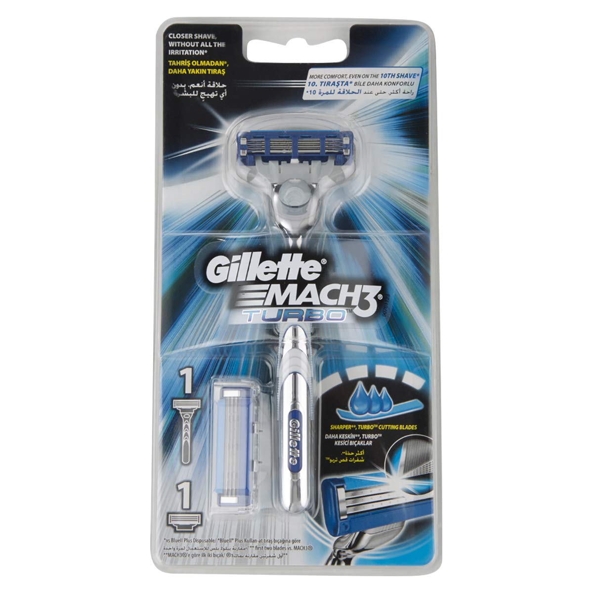 Gillette MACH 3 TURBO RAZOR, 2 Cartridge