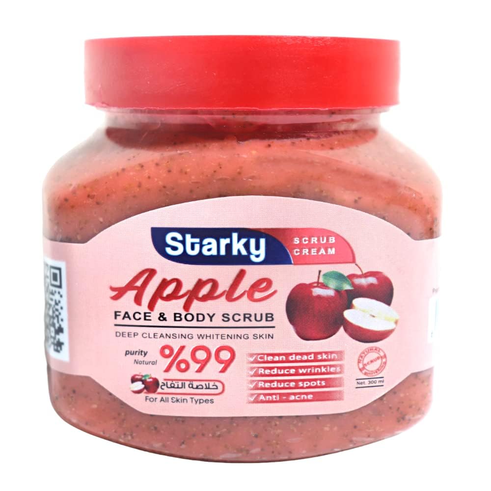 Starky scrub cream face & body scrub deep cleansing whitening skin with apple for all skin types-300ml