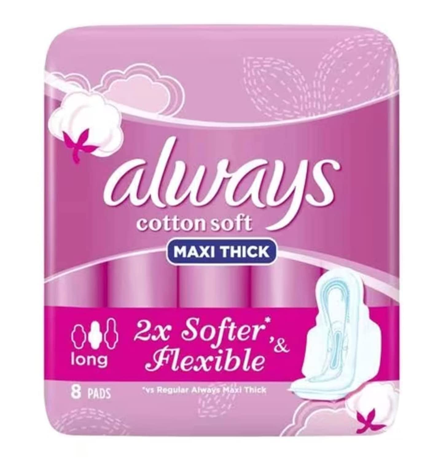 Always اوويز حساس سميك فردي 8 فوطه طويل