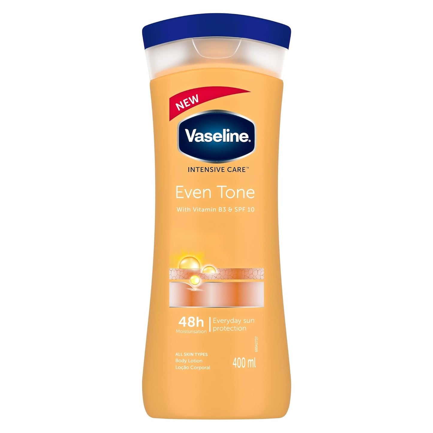 Vaseline intensive care healthy even tone body lotion with vitamin b3 and spf 10 - 400 ml