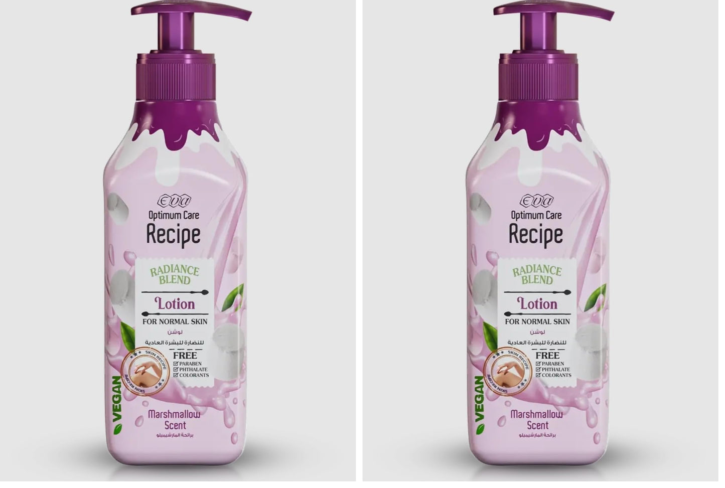 Eva Cosmetics Optimum Care Recipe Radiance Blend Lotion For Normal Skin - Marshmallow Scent 370 Ml (Pack of 2)