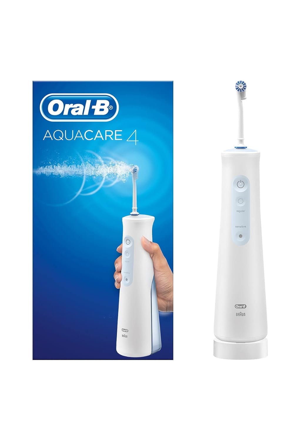 Oral-B Braun MDH20.016.2 Oral-B Aqua Care 4 Water Flosser for Mouth and Teeth - White and Blue