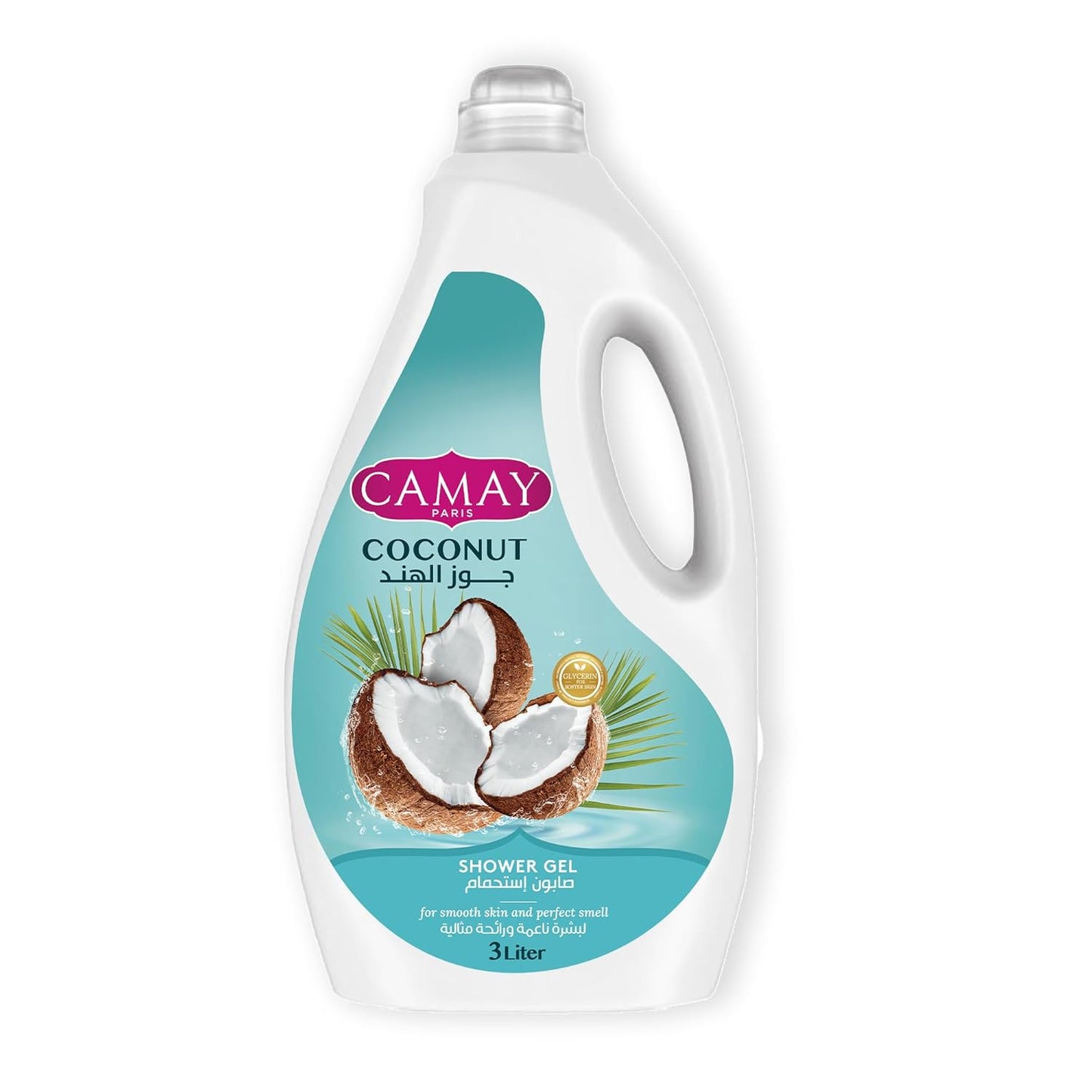 CAMAY Shower Gel Coconut with Glycerine for softer & fragranced skin, 3L