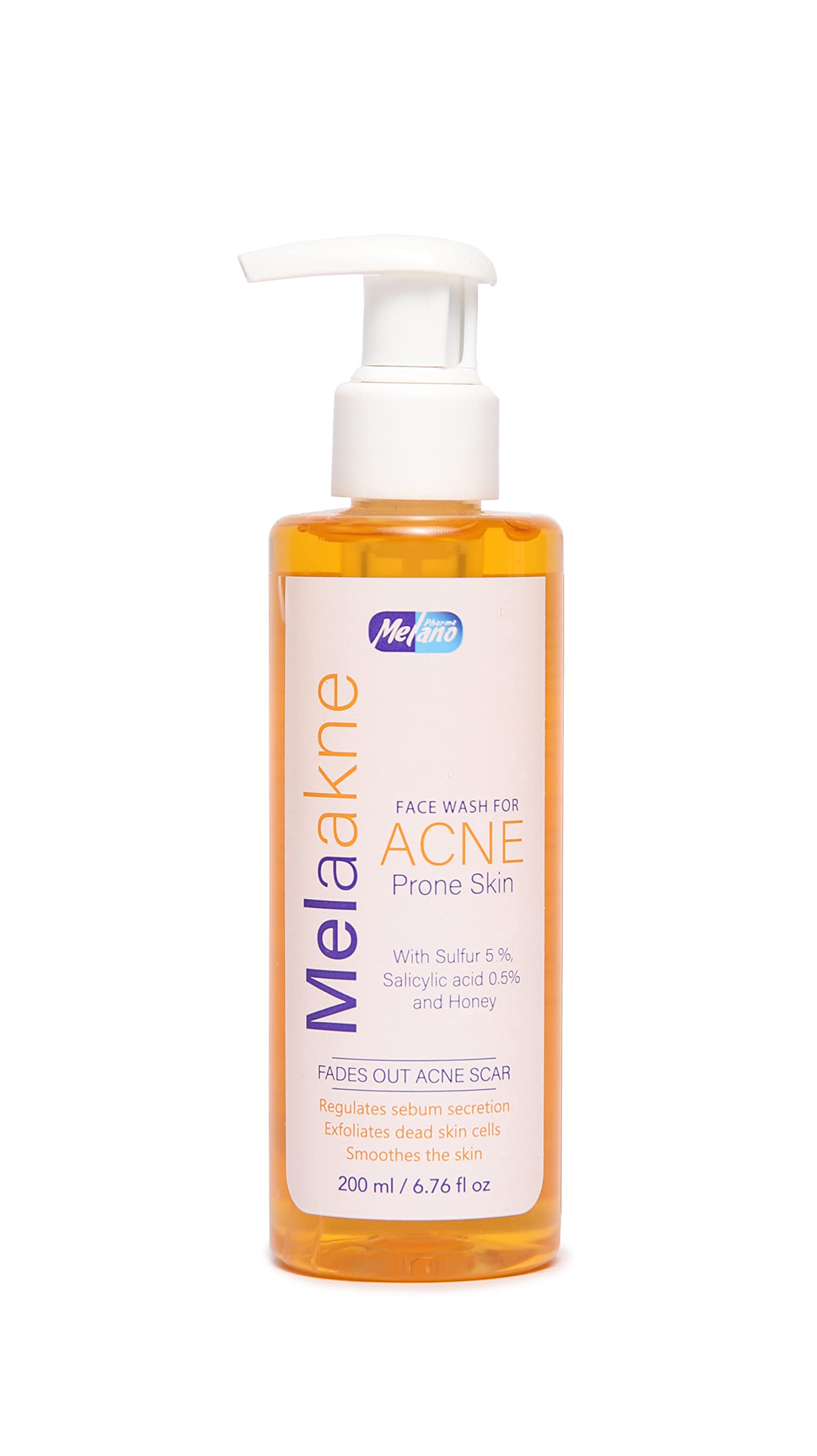 Melano Pharma Melaakne Face Wash For Acne Prone Skin 200ml - Orange
