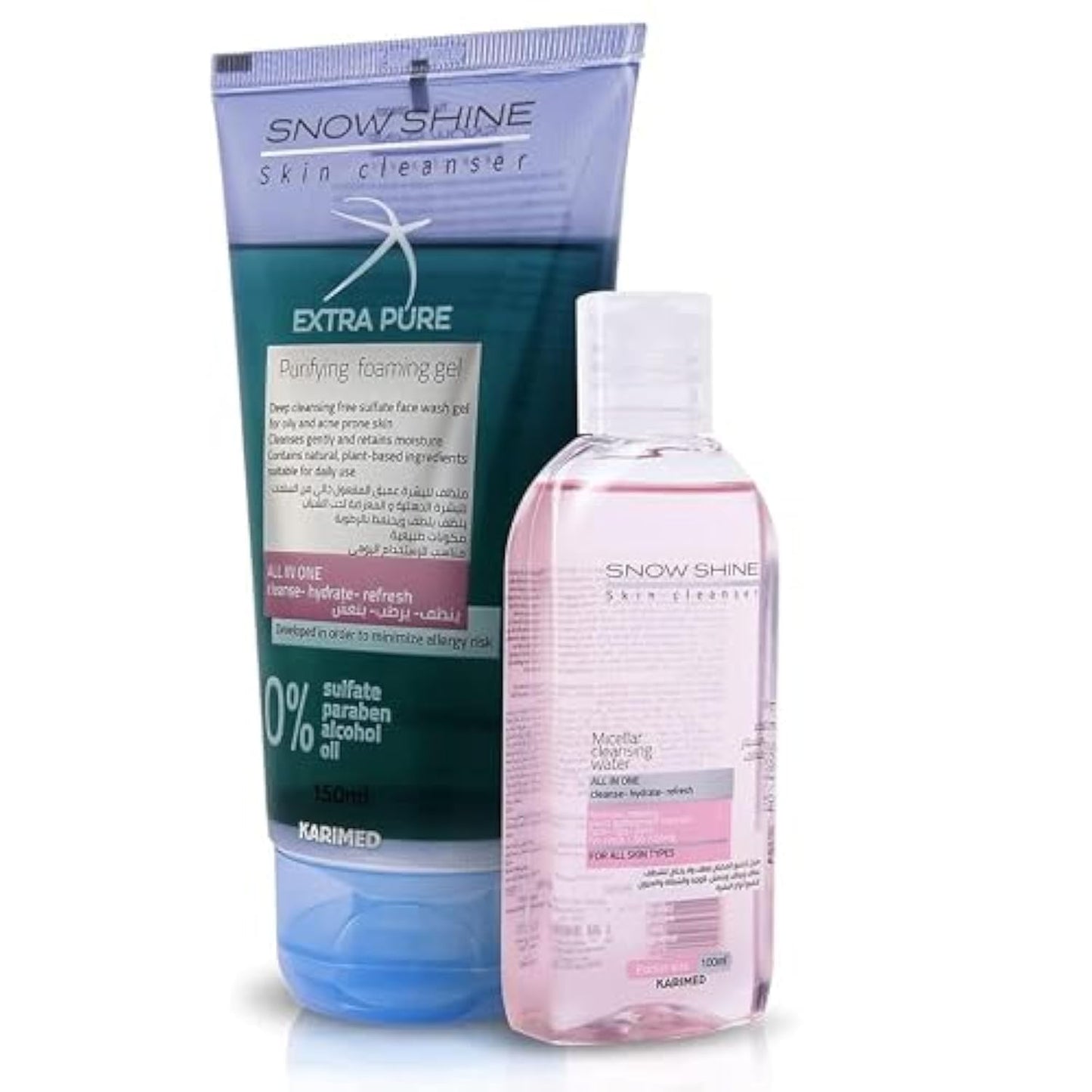 Snow Shine SNOWSHINE SNOW SHINE Free Sulfate Face Wash Gel For Oily Skin 150ML Plus Micellar Water 100ML
