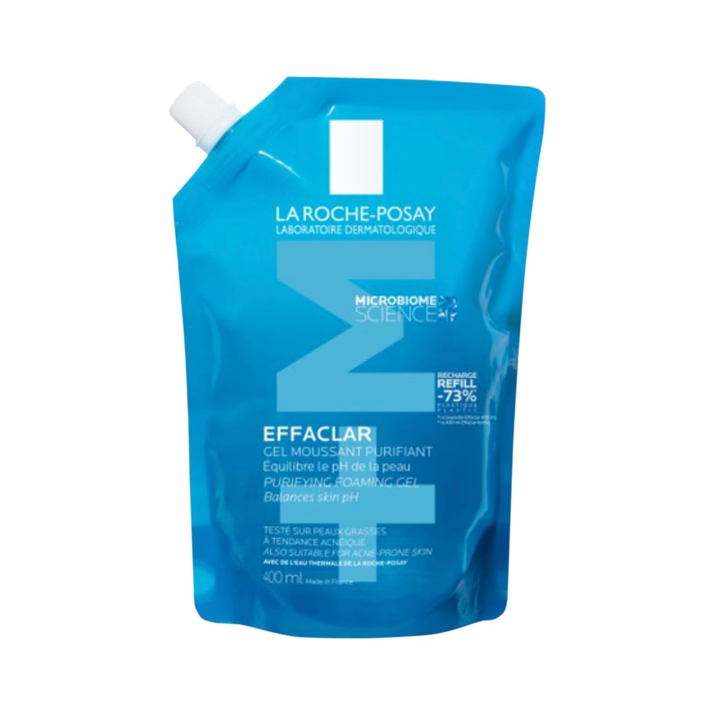 La Roche-Posay Effaclar Purifying Foaming Gel, REFILL - Gentle, purifying cleanser for oily, acne-prone and sensitive skin. Balances skin pH, removes impurities and excess sebum. Fragrance-Free, 400ML