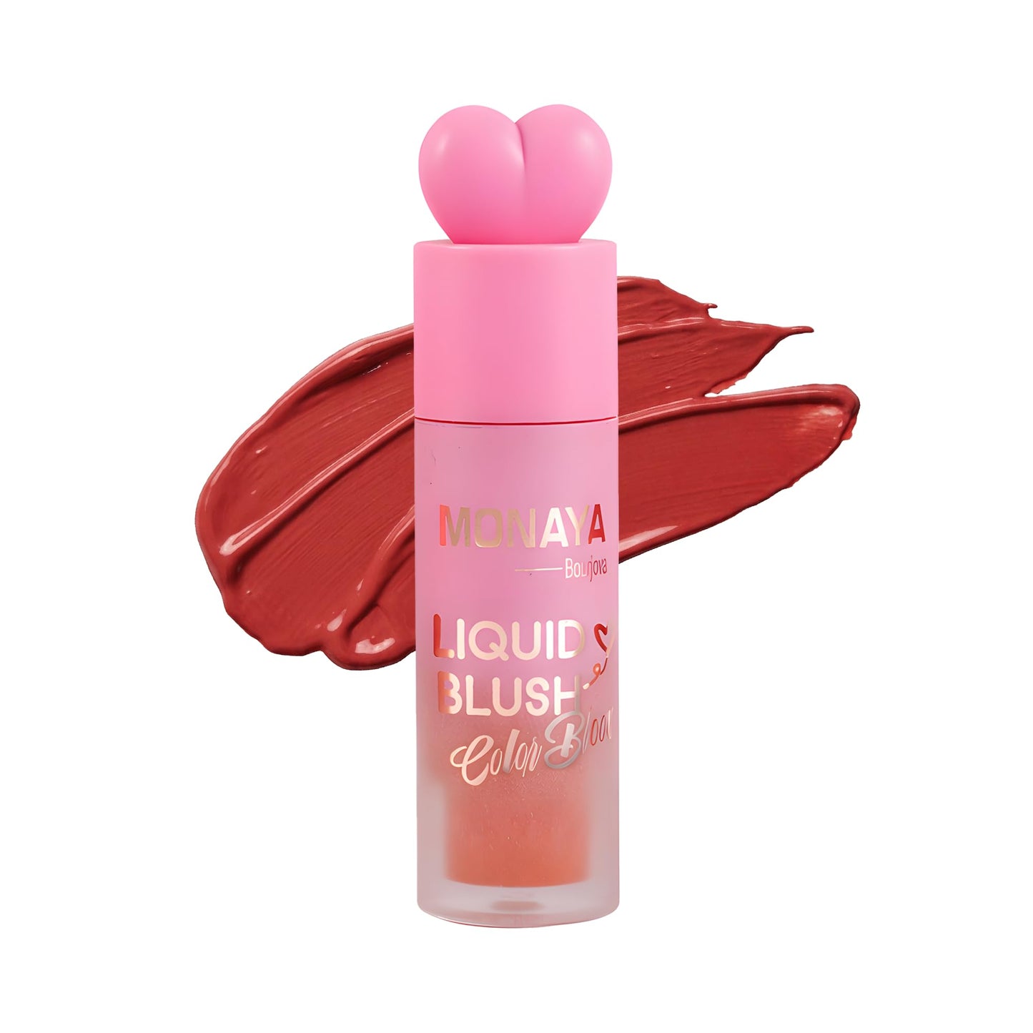 Monaya S010 2-in-1 Liquid Blush Color Bloom for Lip & Cheek – Gel-Cream Formula, Buildable Color, Matte & Dewy Finish, Long-Lasting Soft Flush (S206)