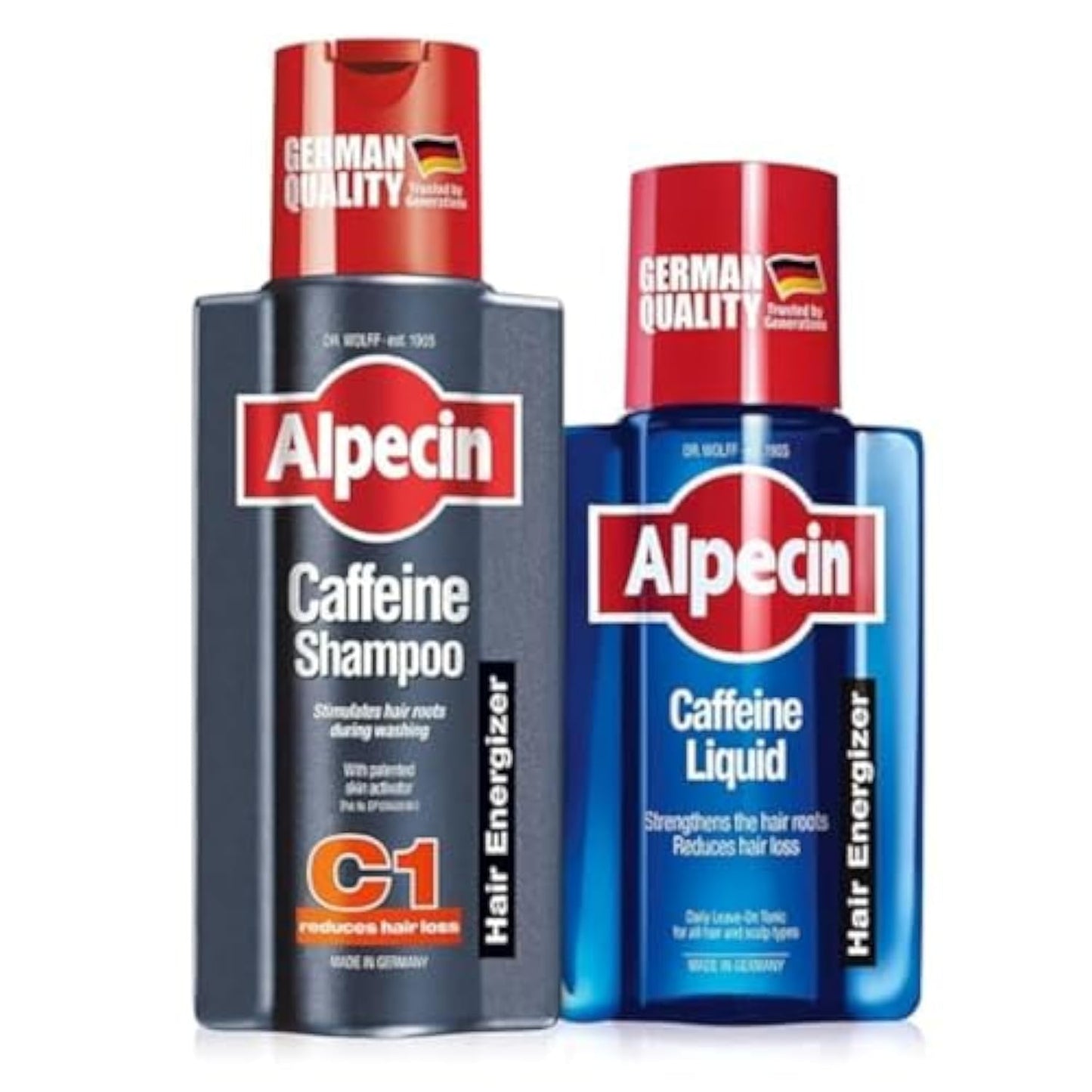 Alpecin Caffeine Shampoo C1,250ml and Liquid, 200ml Against Hair Loss in Men(Bundle Set)