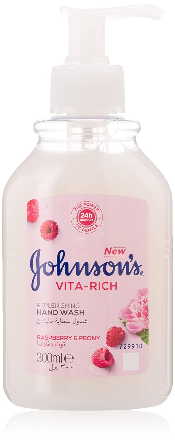 Johnson's Vita-Rich, Replenishing Hand Wash, Raspberry And Peony, 300ml