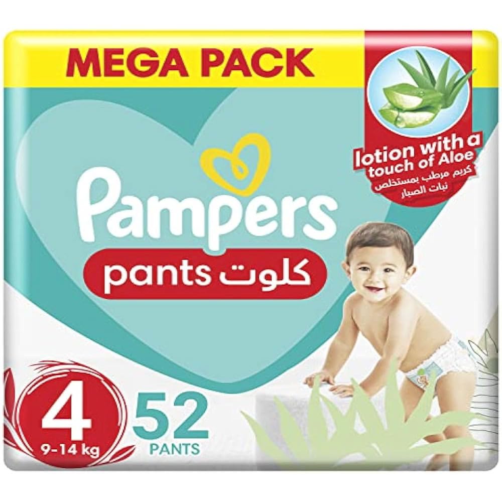 Pampers Pants Diapers, Size 4, Maxi, 9-14 kg, Jumbo Pack, 52 Count