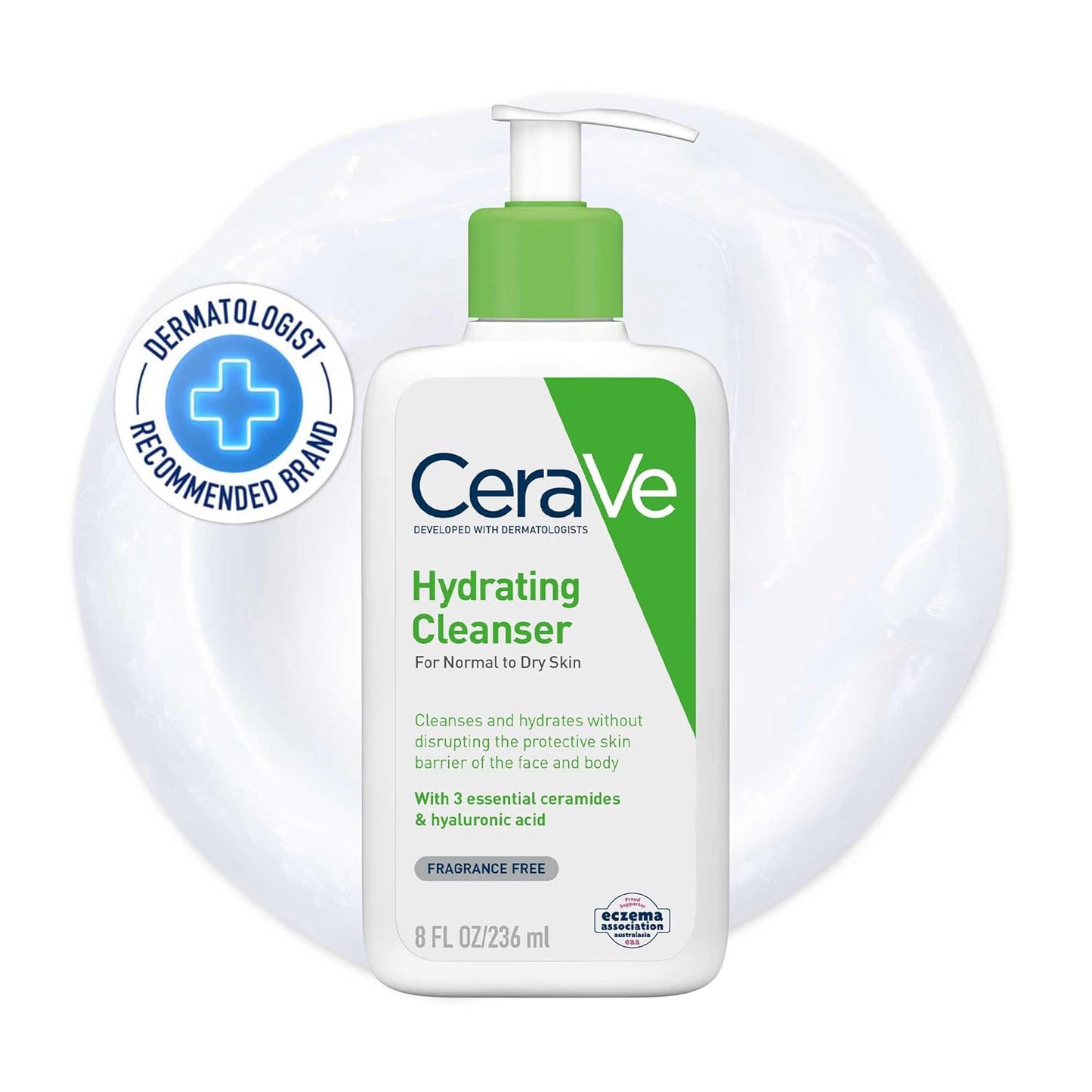 CeraVe Hydrating Cream-to-Foam Cleanser 236ml WHITE