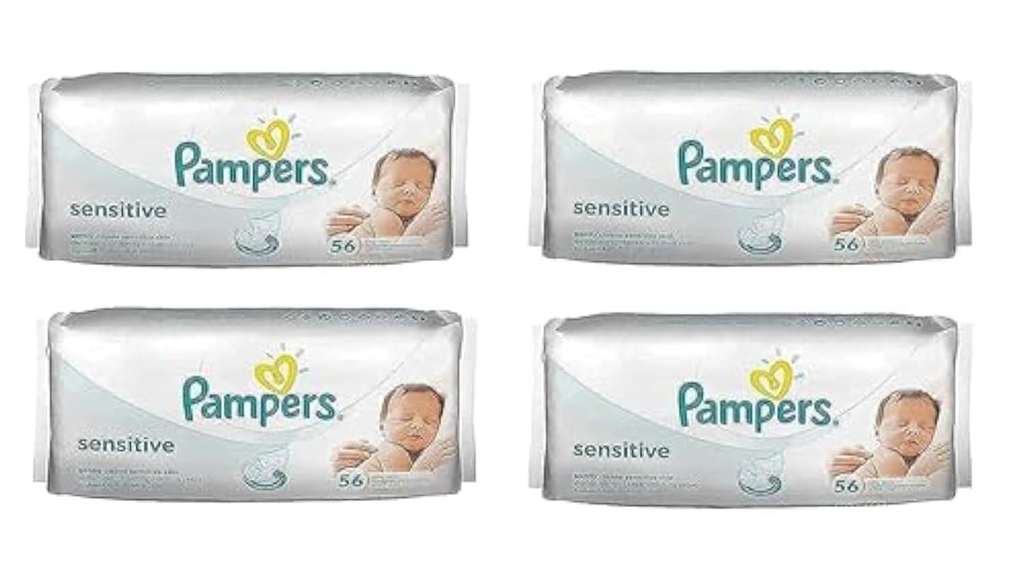 Pampers Sensitive Baby Wipes Set Of 4 , 224 Count