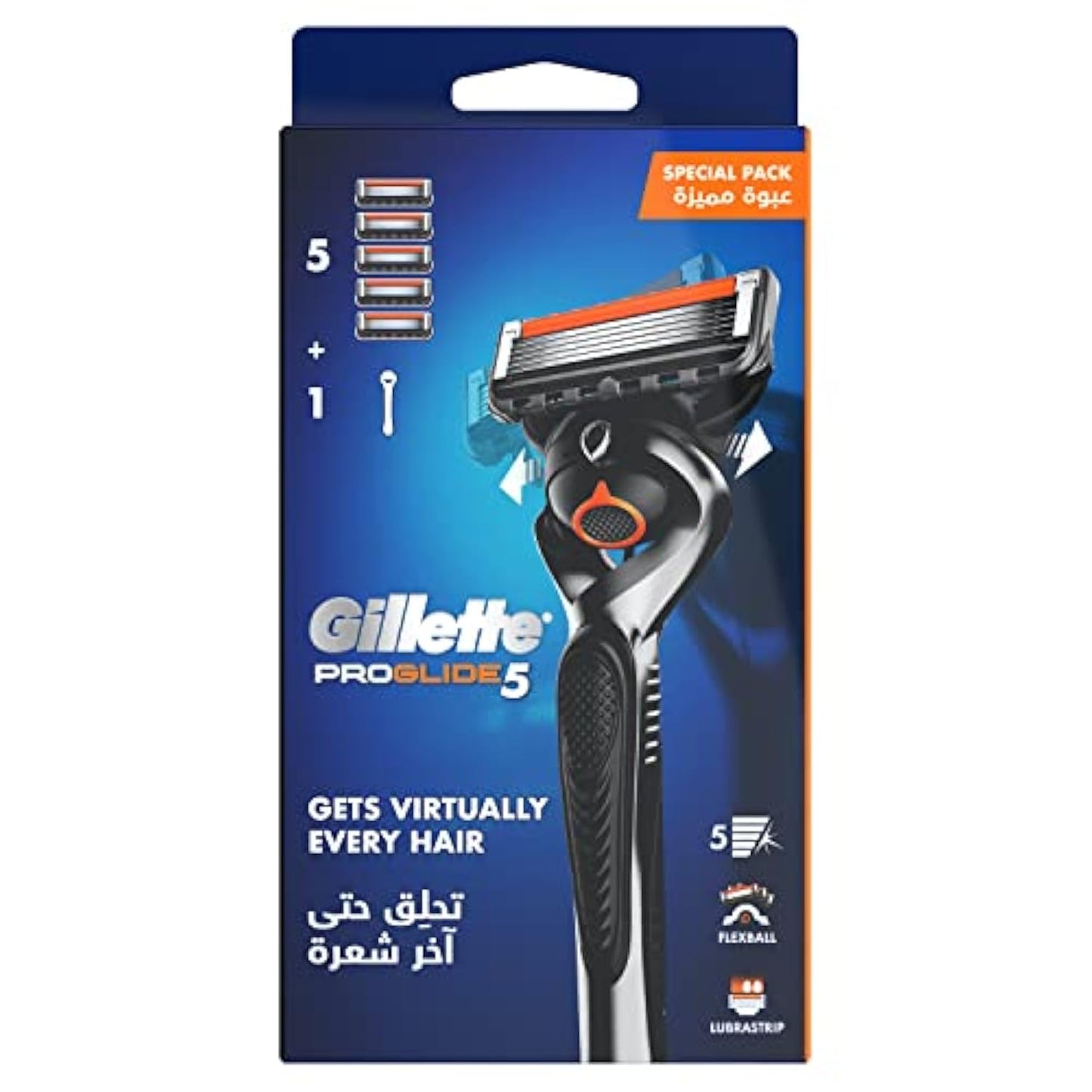 Gillette Fusion 5 Razor Grip Set with 5 Razors for Men - Special Offer Pack