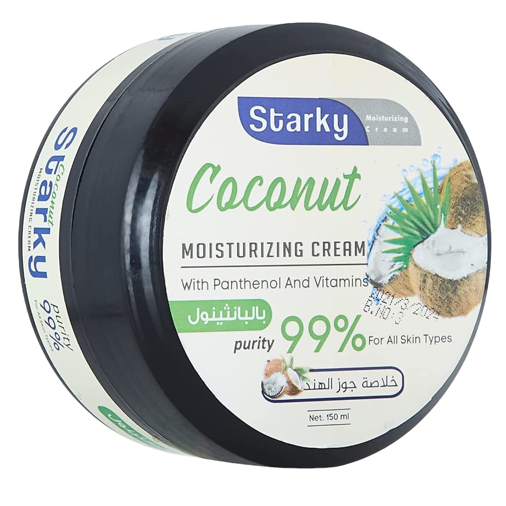 Starky moisturizing cream with panthenol&vitamins for all skin types-99% purity-coconut-150ml