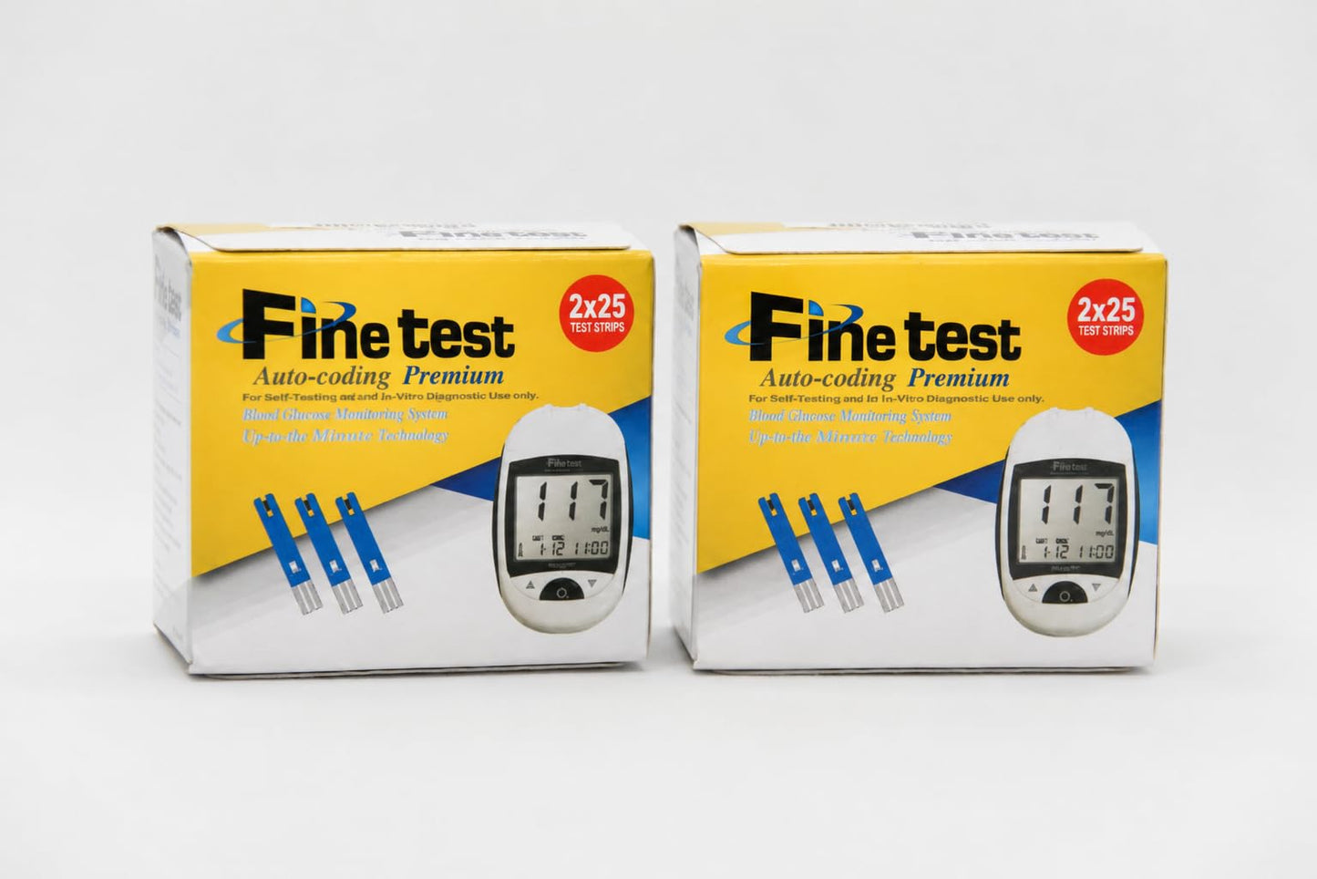 Fine Test Sugar Measuring Strips 2 Pack 100 Strips