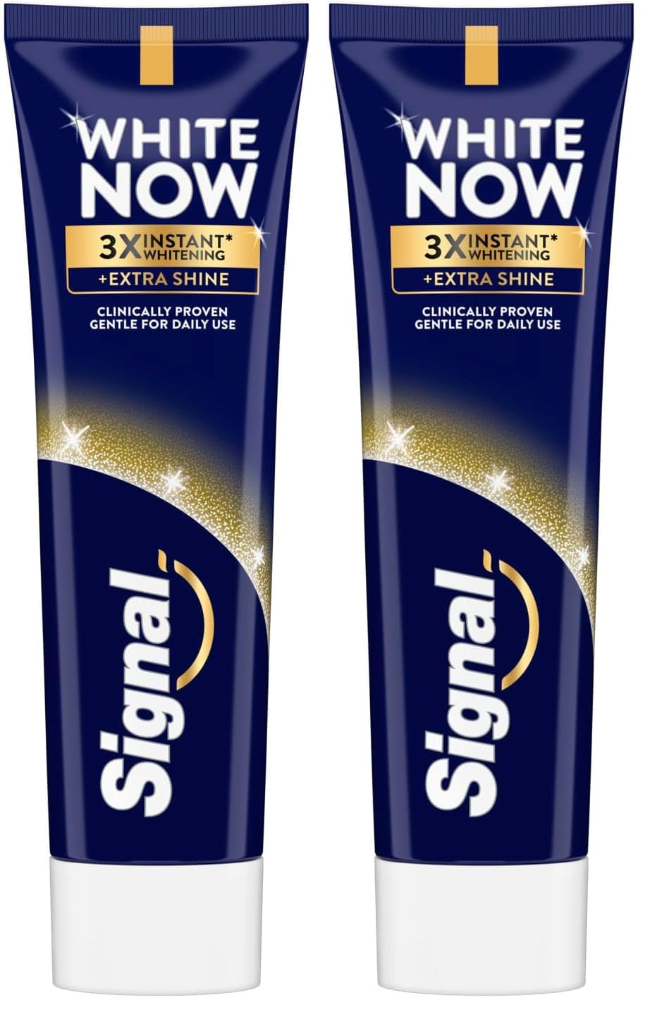 Signal White Now toothpaste, Extra Shine,3X instant whitening & extra shiny teeth,75ml (Pack of 2)