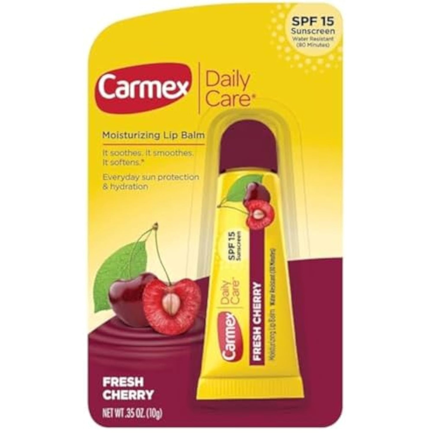 Carmex moisturizing lip balm fresh cherry, 10 gm