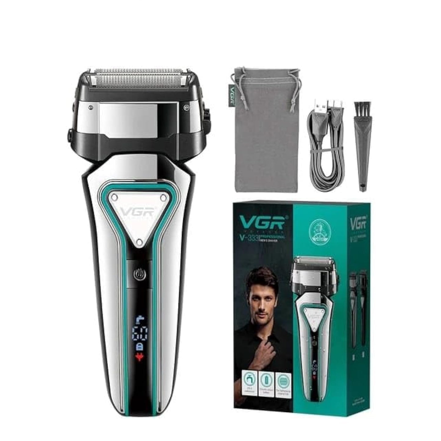 VGR V-333 Portable Rotary Rechargeable Professional Electric Beard Shaver for Men Vgr Hair Cutting Machine Barber Shop