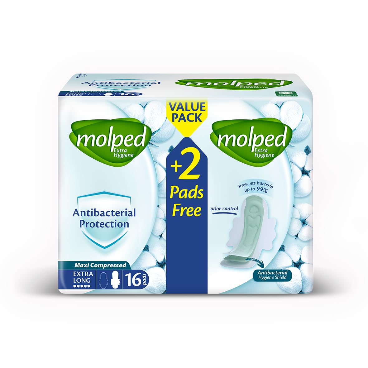 Molped Extra Hygiene - Value Pack - Extra Long - 16 Pads