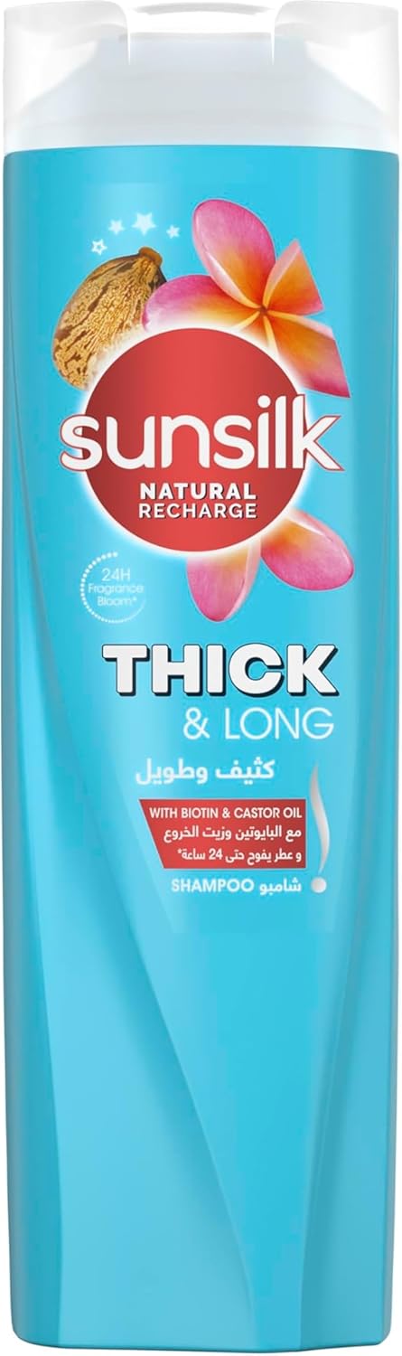 Sunsilk Shampoo Biotin & Castor oil for thick and long hair 350ML