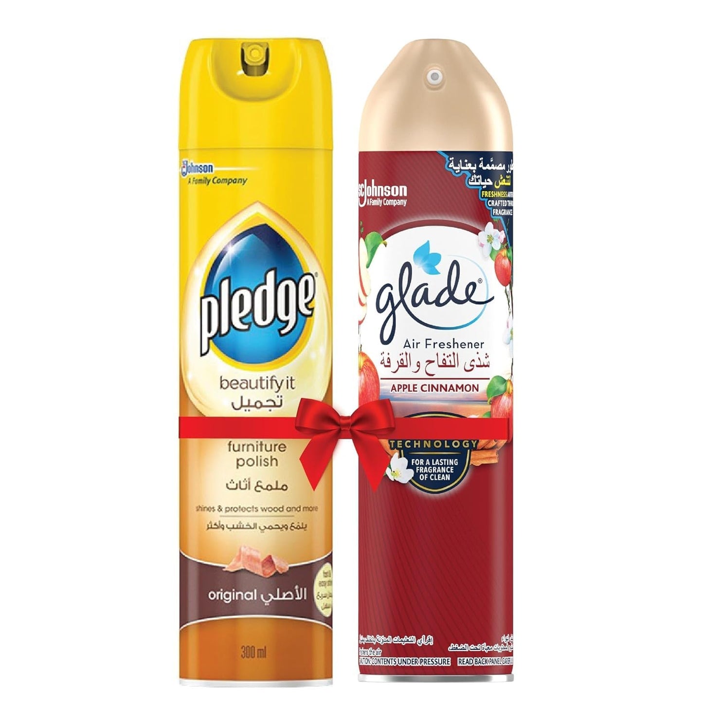 Glade Pledge 1 original furniture polish - 300 ml + 1 Glade aerosol apple cinnamon home fregrance, 300ml @20% Discount
