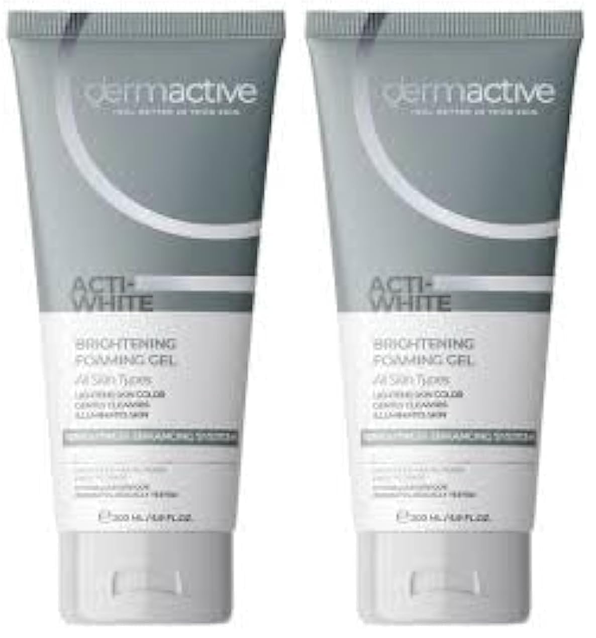 Dermactive ACTI-WHITE BRIGHTENING FOAMING GEL 200ML / 6.9 FL.OZ (Pack of 2)