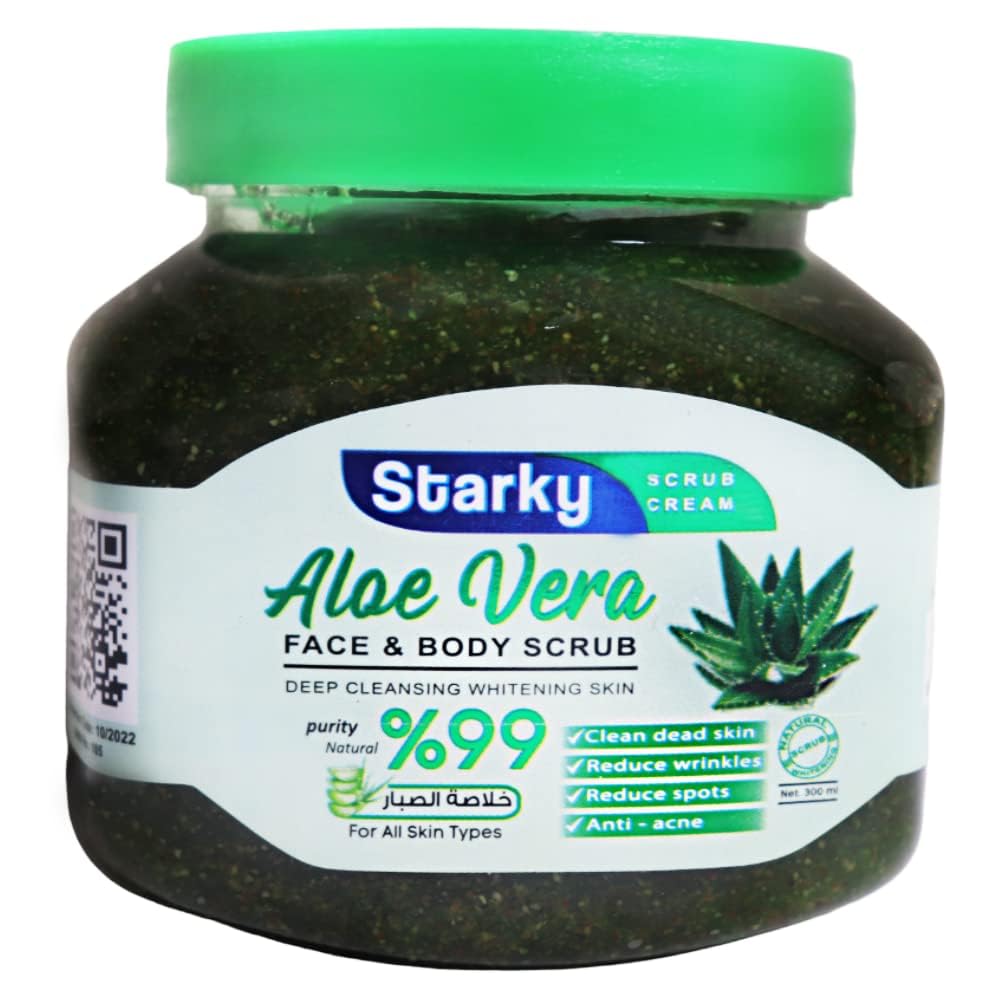 Starky scrub cream face & body scrub deep cleansing whitening skin with aloe vera for all skin types-300ml