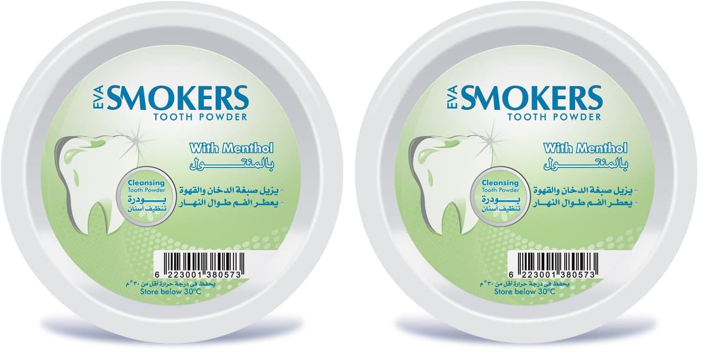 Eva Smokers Tooth Powder With Menthol, 40 gm (Pack of 2)