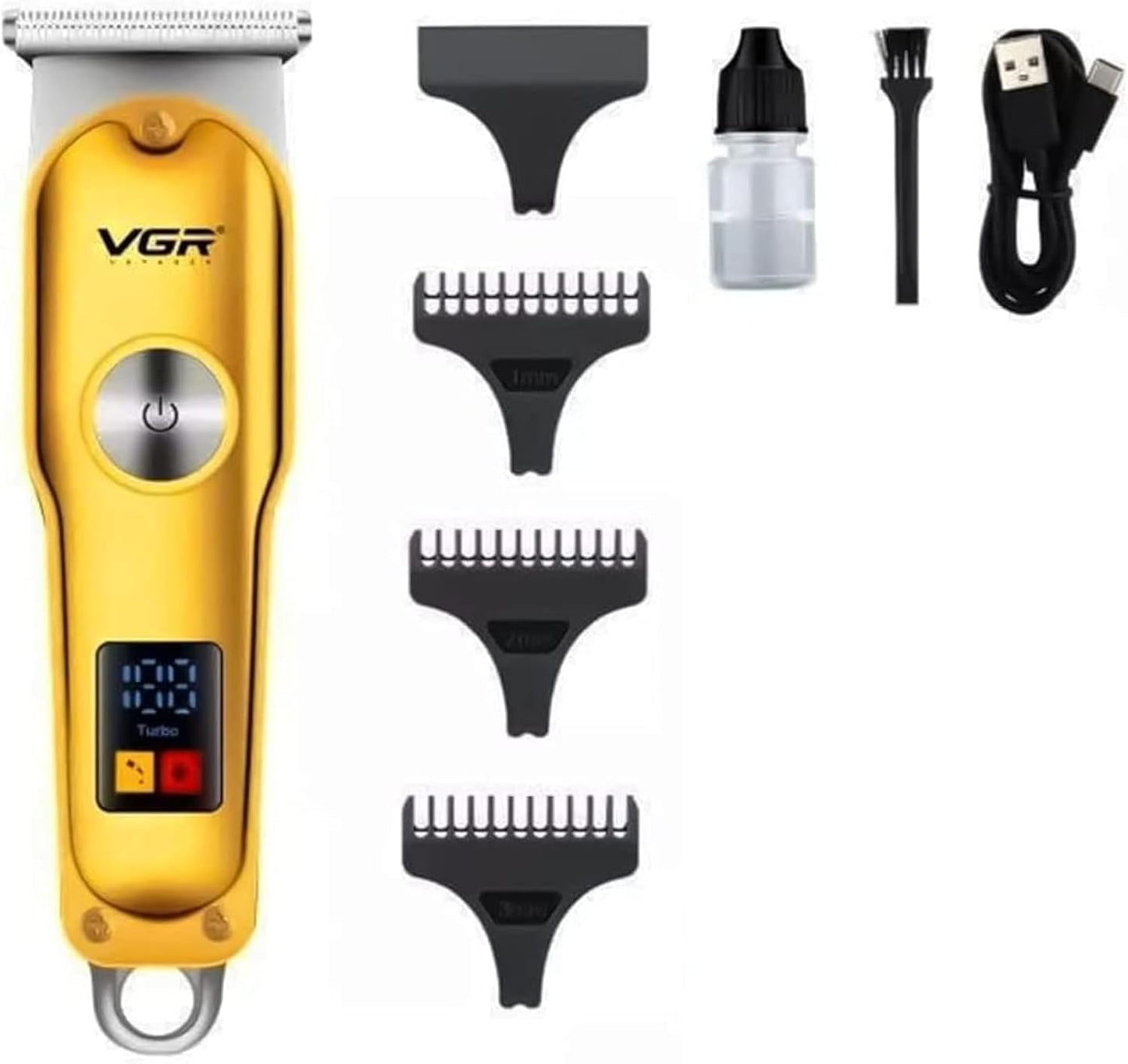 VGR V-290 Hair Clipper with LED Display Runtime:120 Minutes Hair Clipper for Men (Gold)