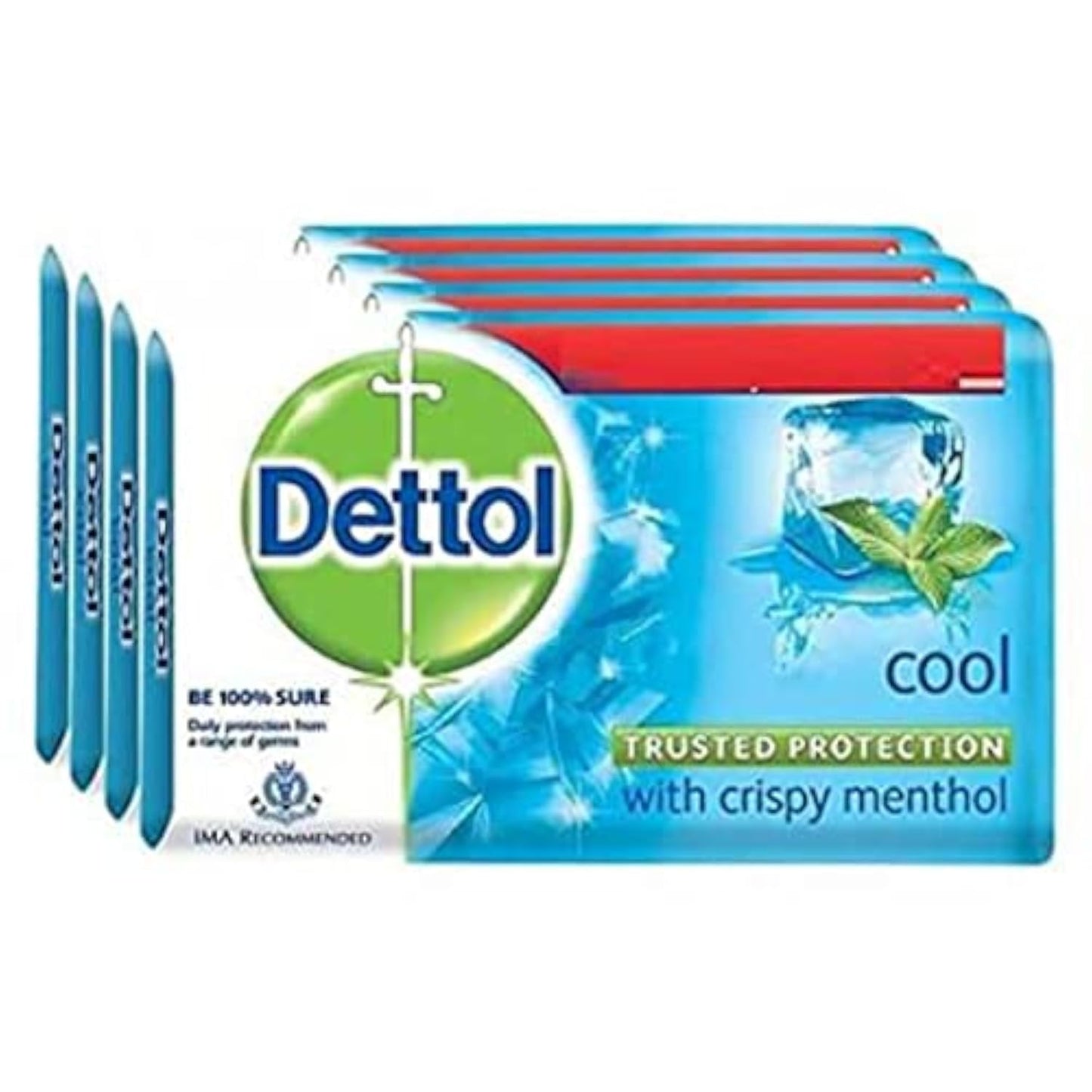 Dettol Cool Soap Bar with Menthol, Set of 4 Pieces - 165 gm