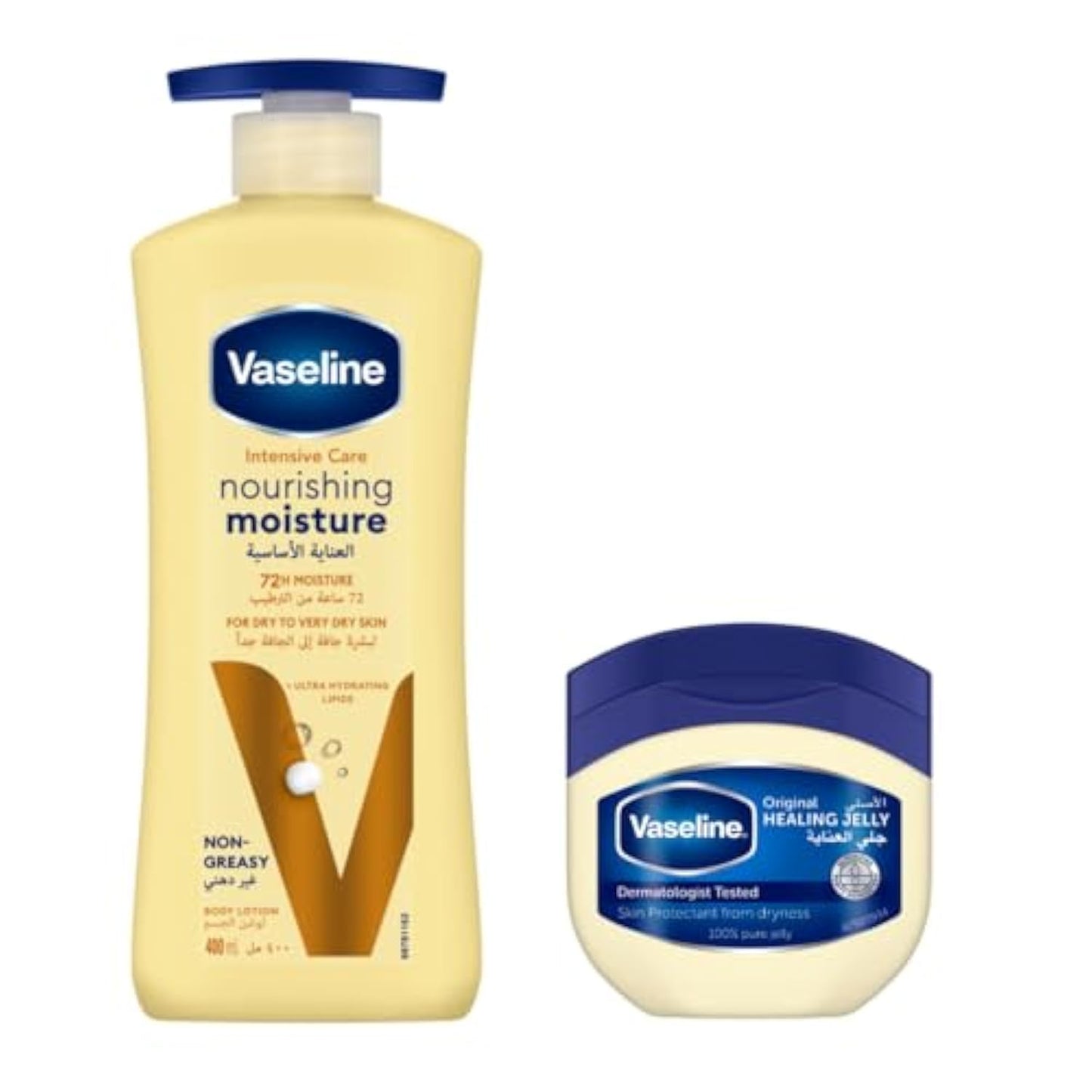 Vaseline Lotion Essential Healing, 400 ml + Free Vaseline Original Healing Jelly 50g