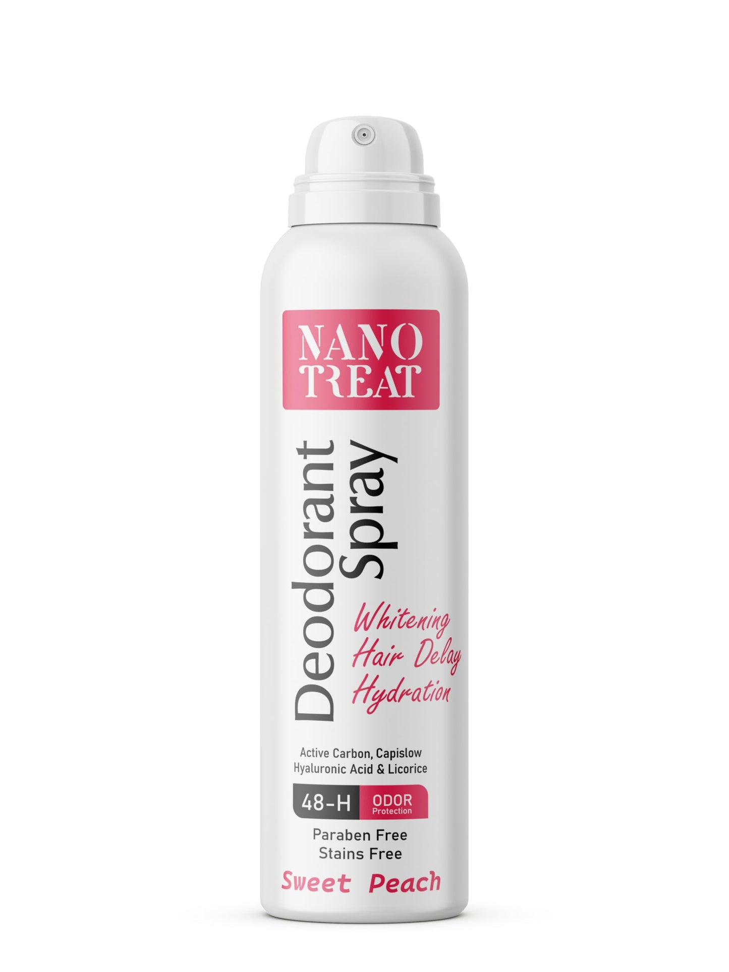 Nanotreat Nano Treat Deodorant Spray Hair Delay Hydration 150ml Sweet Peach
