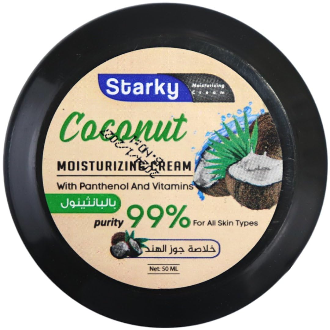 Starky Moisturizing Cream With Panthenol and Vitamins Purity 99% For All Skin Types-Coconut-50ml