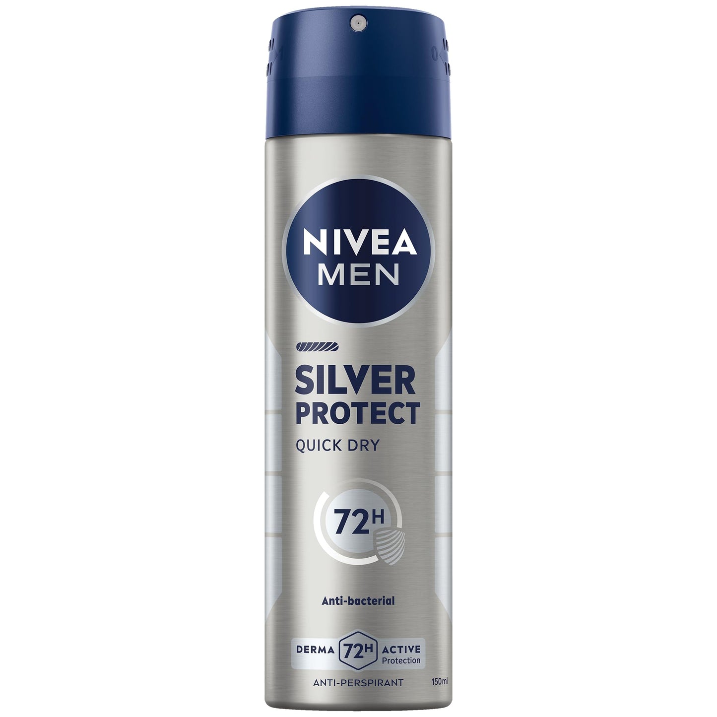 NIVEA MEN Antiperspirant Spray for Men, Silver Protect Antibacterial Protection, 150ml