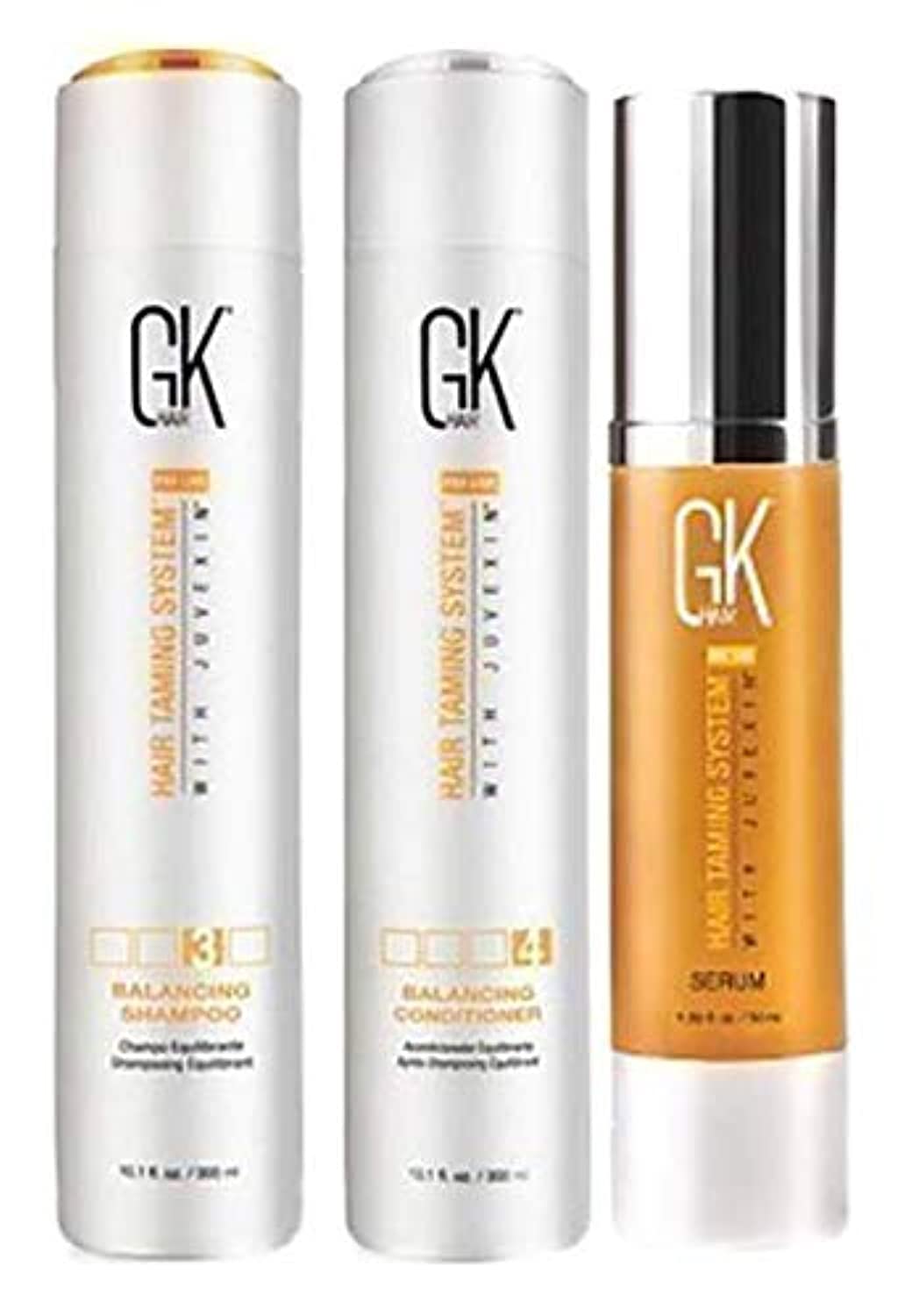GK HAIR Taming System Set of 3 Pieces - Balancing Shampoo, 300ml & Balancing Conditioner, 300ml and Serum, 50ml