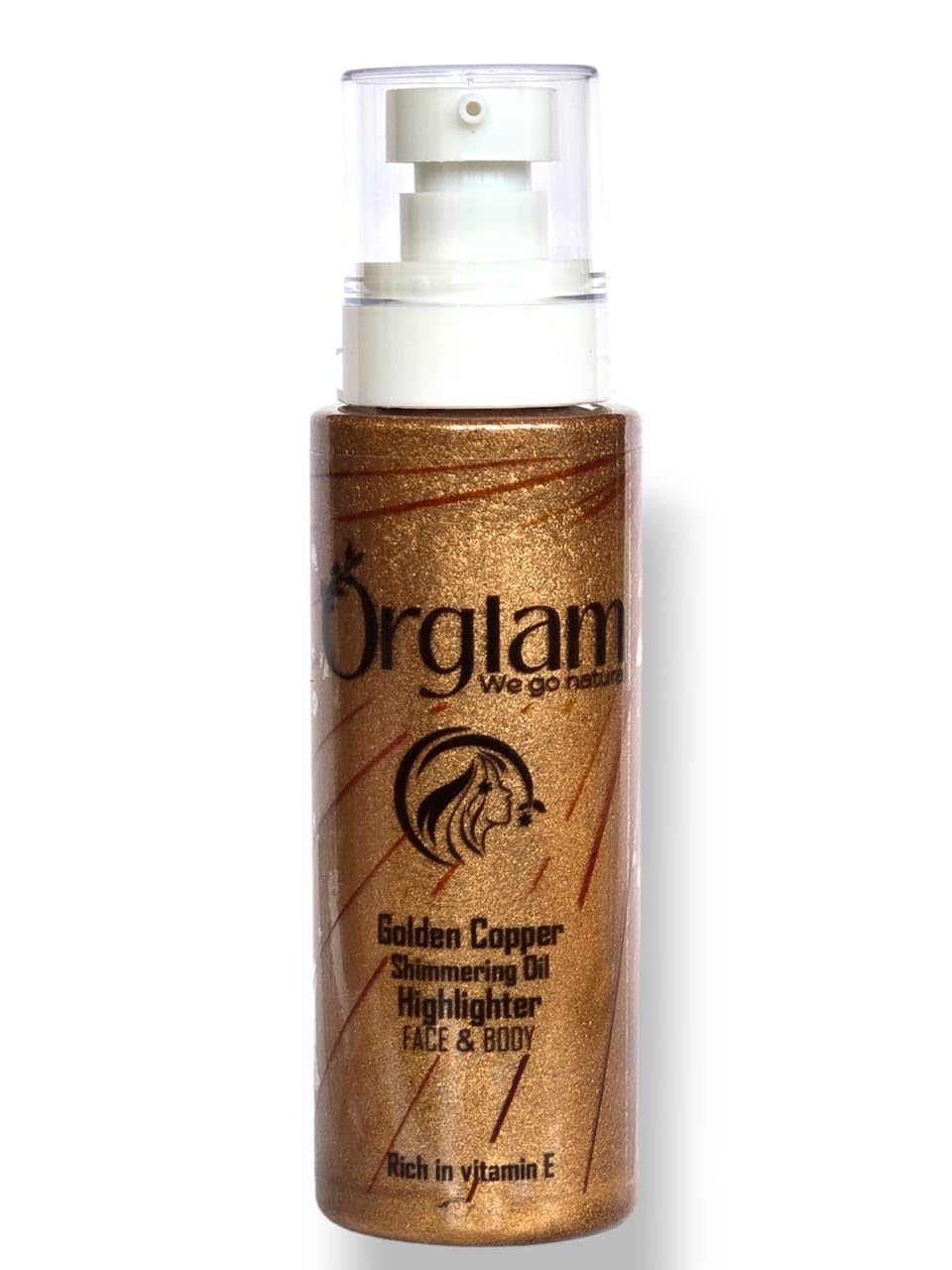 Orglam (Golden Copper Shimmering Oil Highlighter (NATURAL) (vitamin E Rich) (100ml))