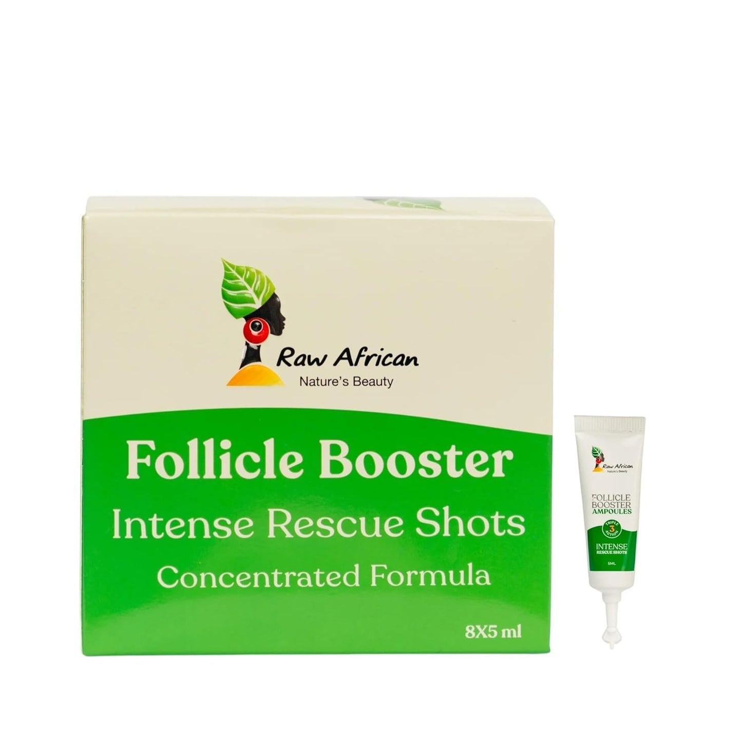Raw African Follicle Booster Ampoules (Intense Rescue Shots) - 8 x 5 ML