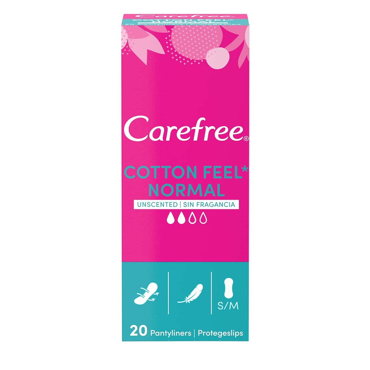Carefree Cotton Extract Breathable Pantyliners - Pack of 20