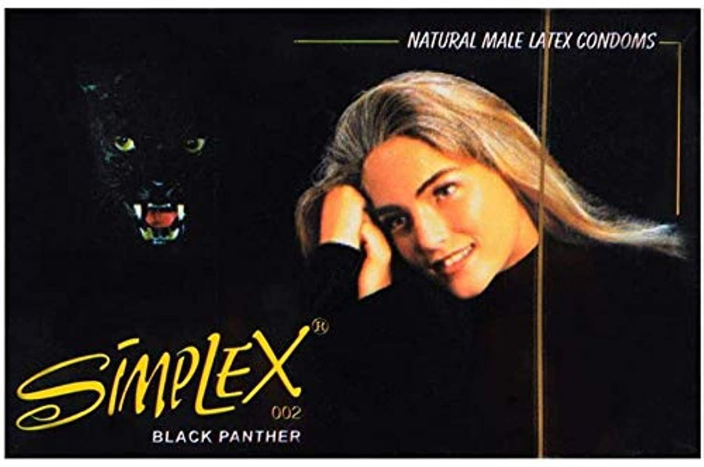 Simplex Black Panther Natural Male Latex Condoms - Pack of 3