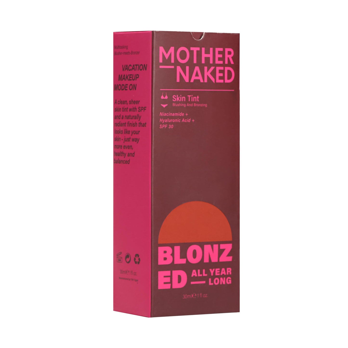 Mother Naked MotherNaked Blonzed Skin Tint SPF 30 | 30 ml | Tan Shade | Hyaluronic Acid Niacinamide Tinted Moisturizer | Skin care makeup & sun protection | For All Skin Types | Vegan