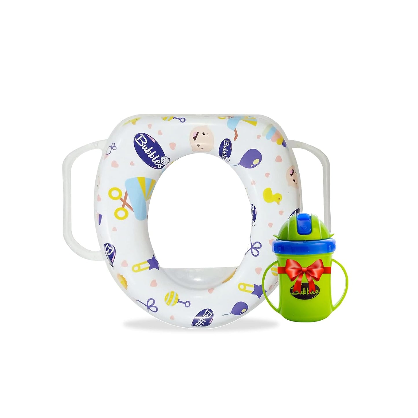 Bubbles baby toilet potty with hand & cup with straw gift